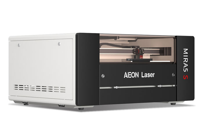 Aeon Mira5 S 最新的电影免费大全 CO2 Desktop Laser Cutting Machine three-quarter view