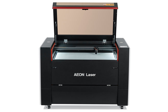 Aeon Nova10 S 人妻在卧室被老板疯狂进入  Professional CO2 Laser Cutter and Engraver front overhead view with lid open
