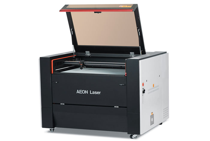 Aeon Nova10 S 人妻在卧室被老板疯狂进入  Professional CO2 Laser Cutter and Engraver three-quarter view with lid open