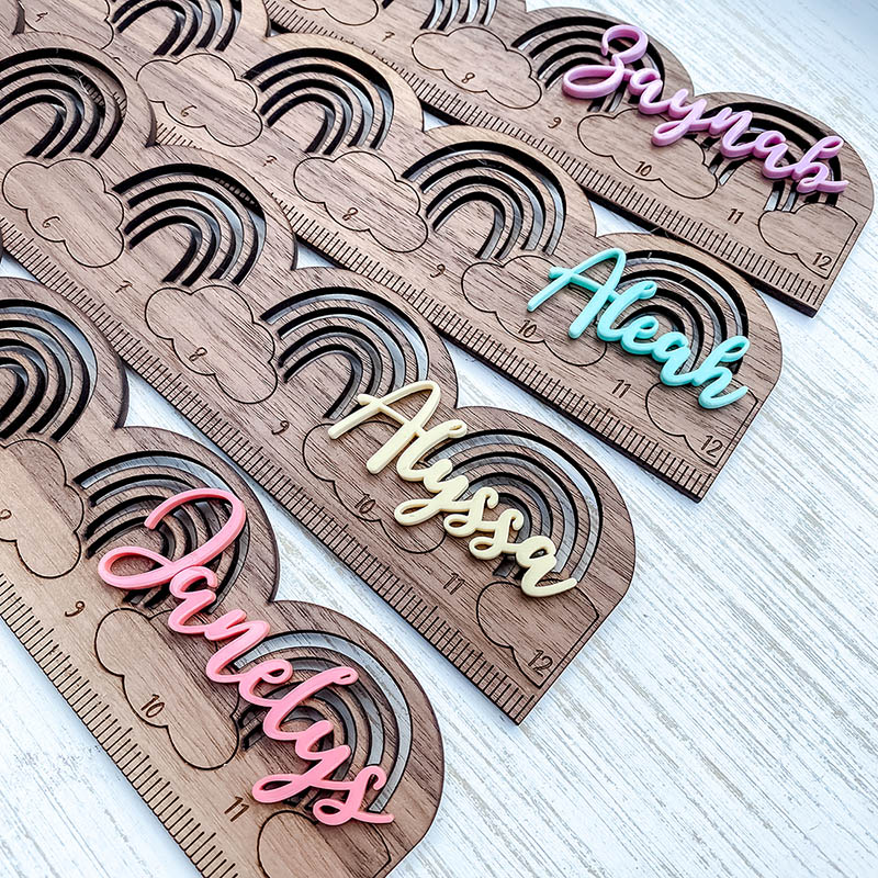 无期徒刑一般是多少年 laser cut wooden rulers with rainbow and colorful names